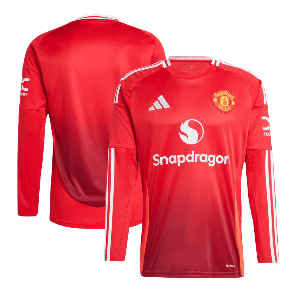 Manchester United Domicile Maillot Manches Longues 2024/25 Grande Taille