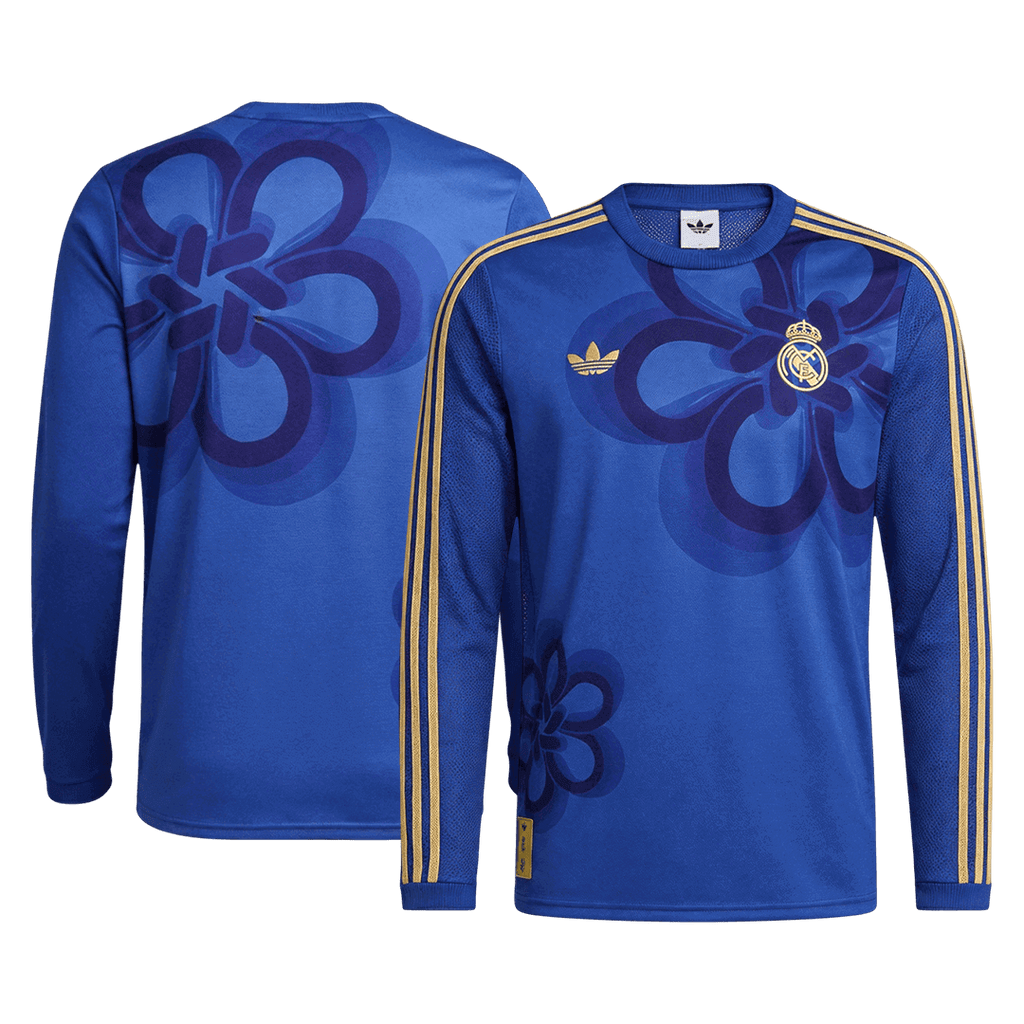 Real Madrid Maillot Manches Longues 2025/26 Bleu Grande Taille