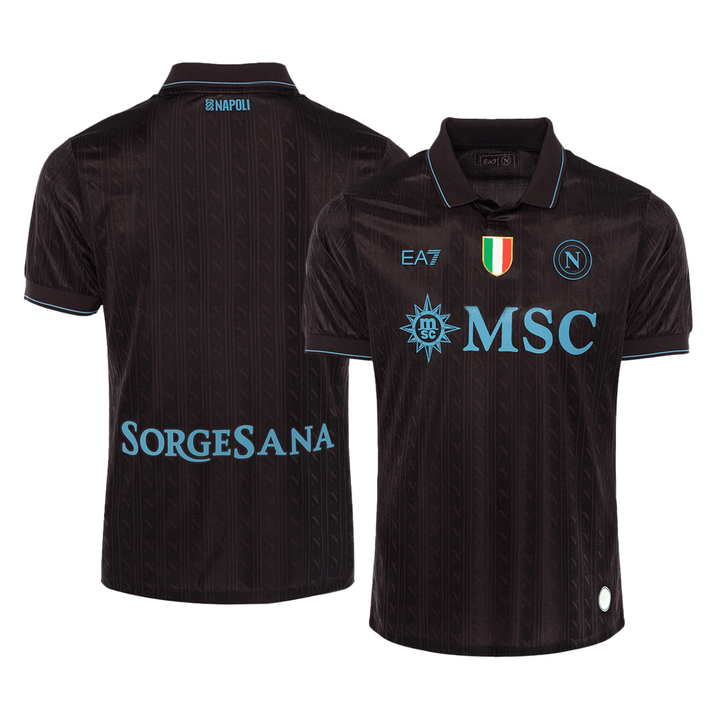 Naples Third Maillot 2025/26 Noir Authentique Grande Taille
