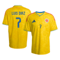 LUIS DíAZ #7 Colombie Domicile Maillot Coupe du Monde 2026 Jaune
