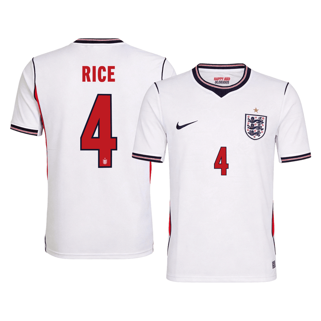 RICE #4 Angleterre Domicile Maillot - Coupe du Monde 2026 Blanc