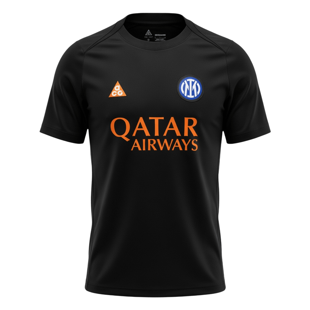 Inter Milan Pre-Match Maillot 2025/26 Noir Grande Taille