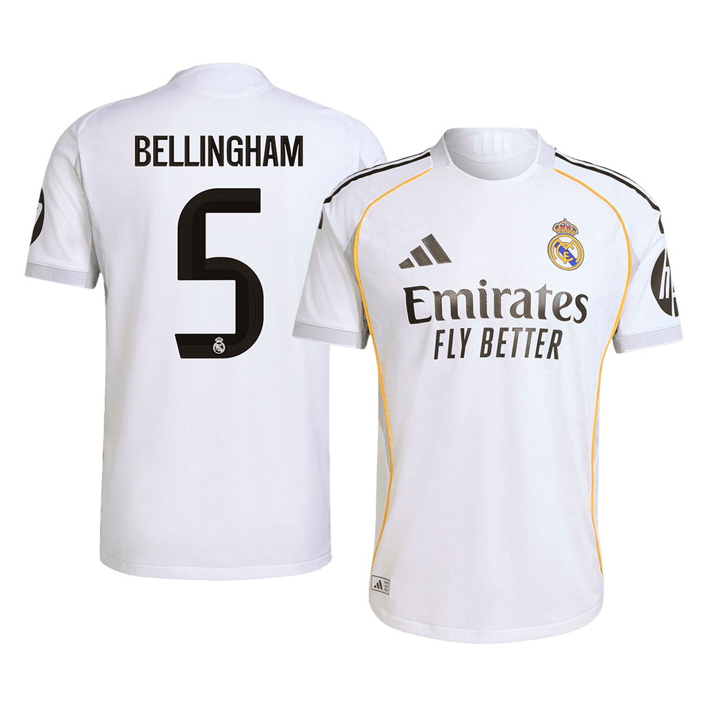 BELLINGHAM #5 Real Madrid Domicile Maillot 2025/26 Authentique