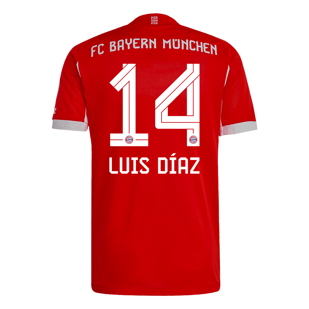 LUIS DÍAZ #14 Munich Domicile Maillot 2025/26 Rouge Joueur
