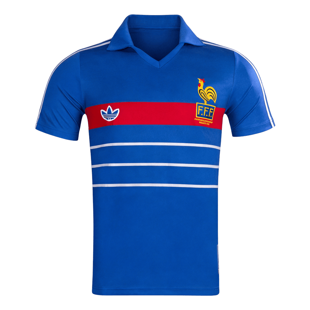 Retro France Domicile Maillot 1984 Bleu