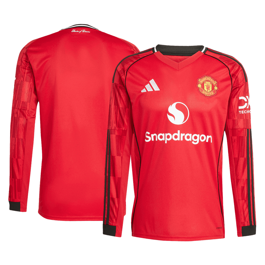 Manchester United Domicile Maillot Manches Longues 2025/26 Grande Taille