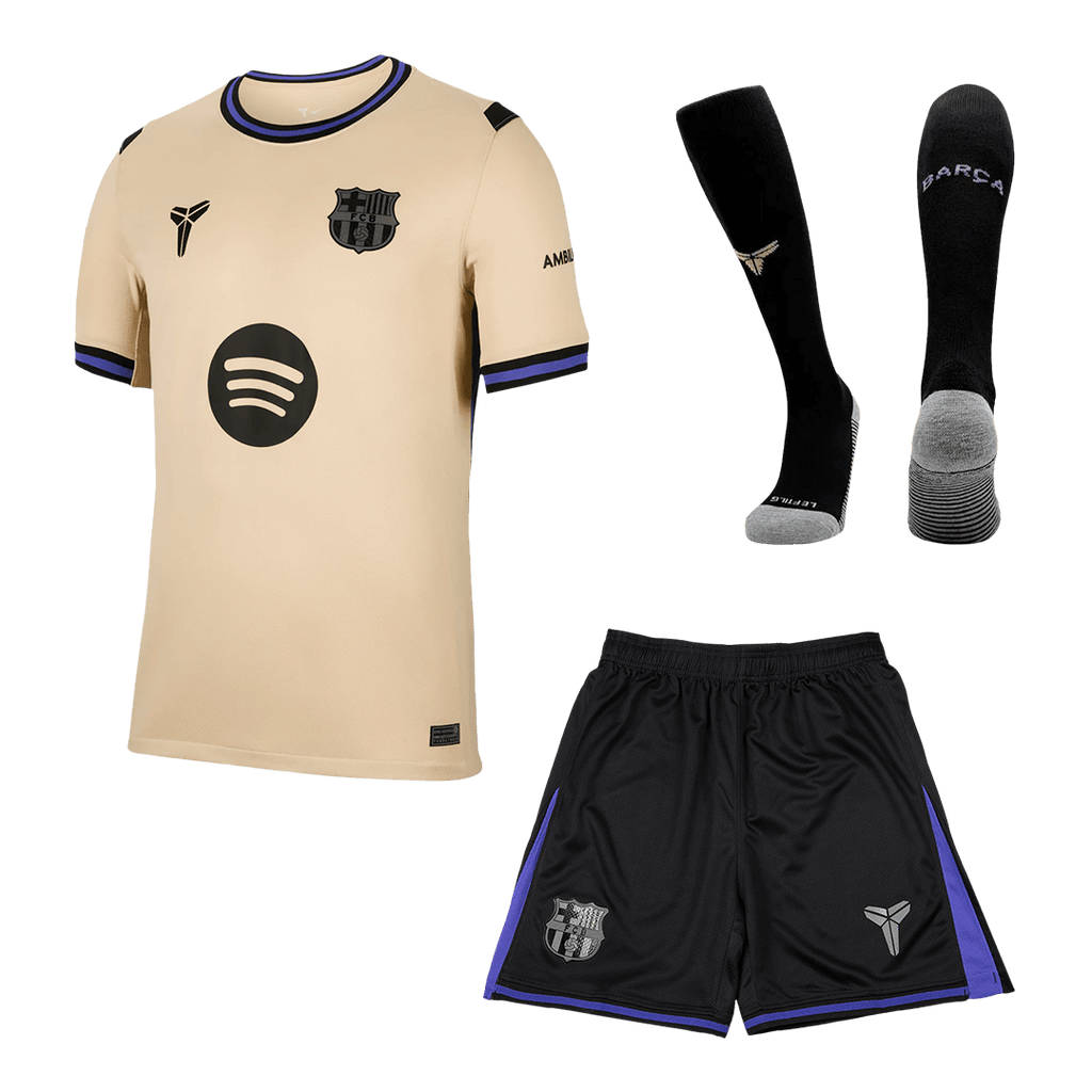Barcelone Extérieur Maillot Kit 2025/26 Jaune&Noir