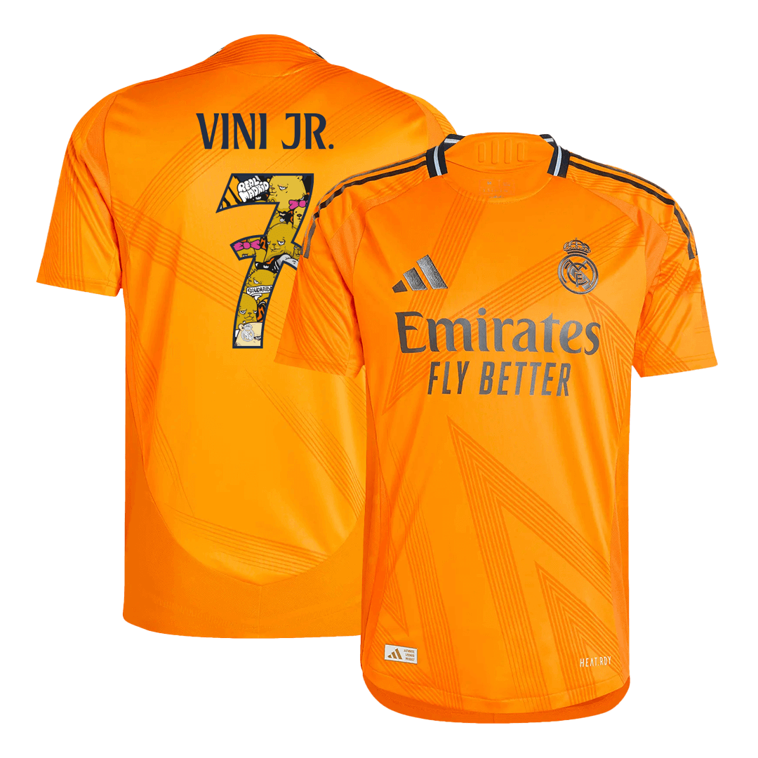 VINI JR. #7 Real Madrid Extérieur Maillot 2024/25 Authentique - Bear Champ Font