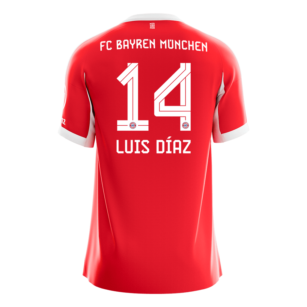 LUIS DÍAZ #14 Munich Domicile Maillot 2025/26 Rouge - Super
