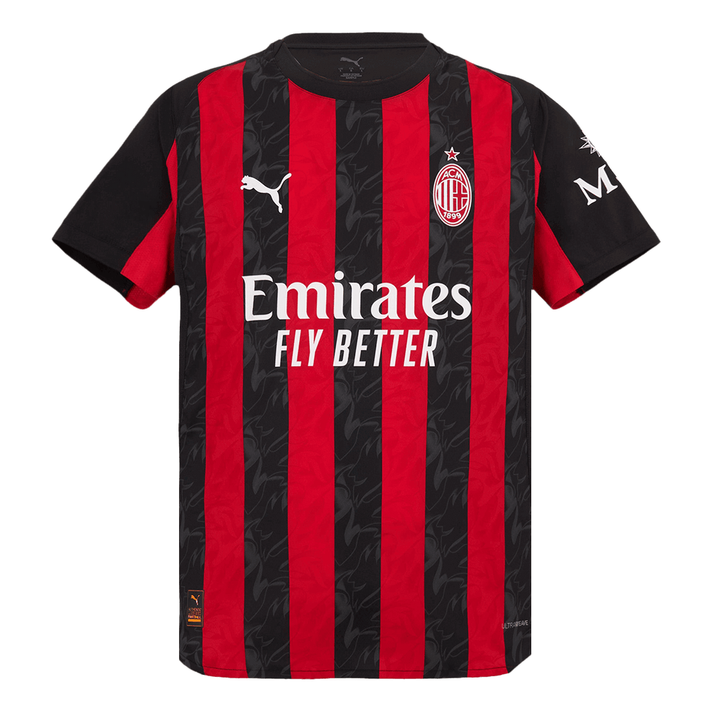 AC Milan Domicile Maillot 2025/26 Red&Black Authentique Grande Taille