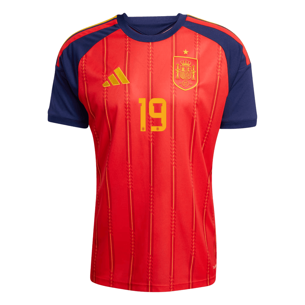 LAMINE YAMAL #19 Espagne Domicile Maillot - Coupe du Monde 2026 Rouge - Super