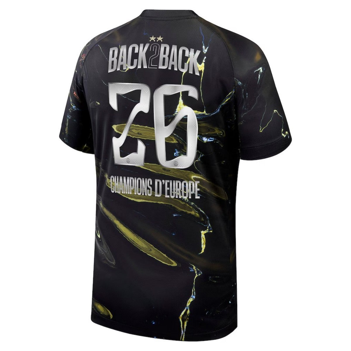 Champions of Europe #26 Maillot 2025/26 Enfant Noir - 2 Stars