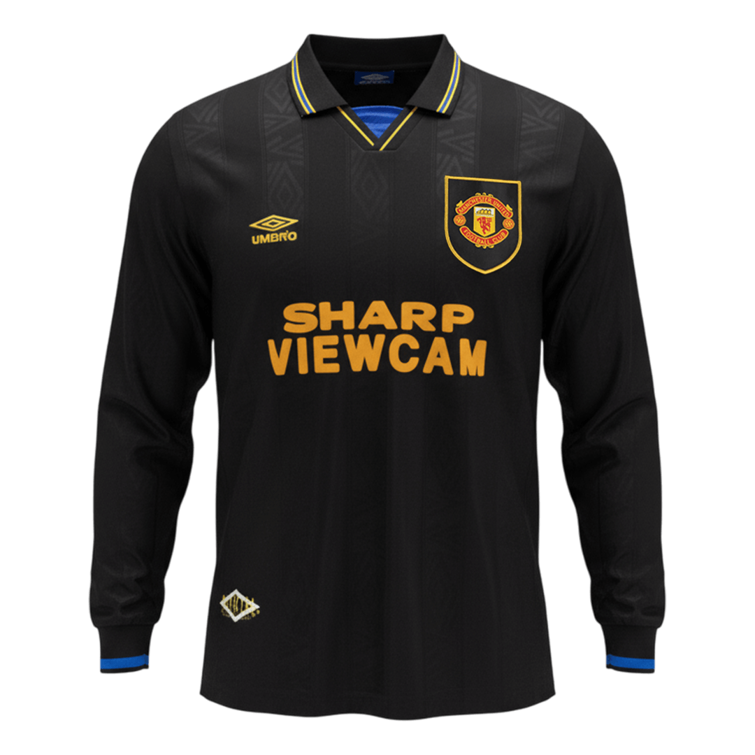 Retro Manchester United Extérieur Maillot Manches Longues 1993/94 Noir