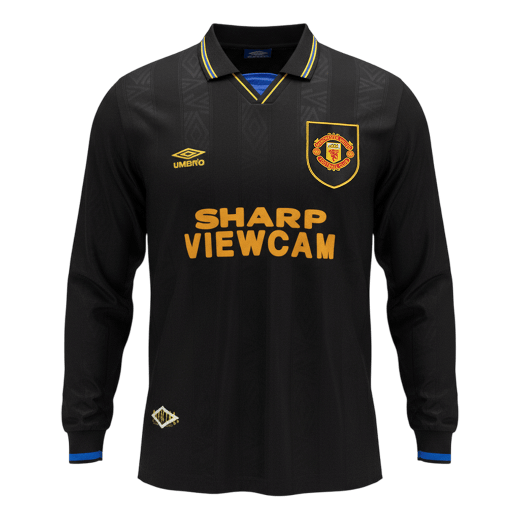 Retro Manchester United Extérieur Maillot Manches Longues 1993/94 Noir