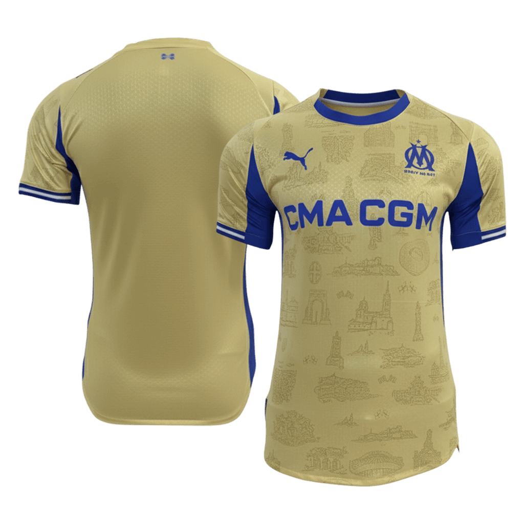 Olympique de Marseille Fourth Maillot 2025/26 Jaune Joueur Grande Taille