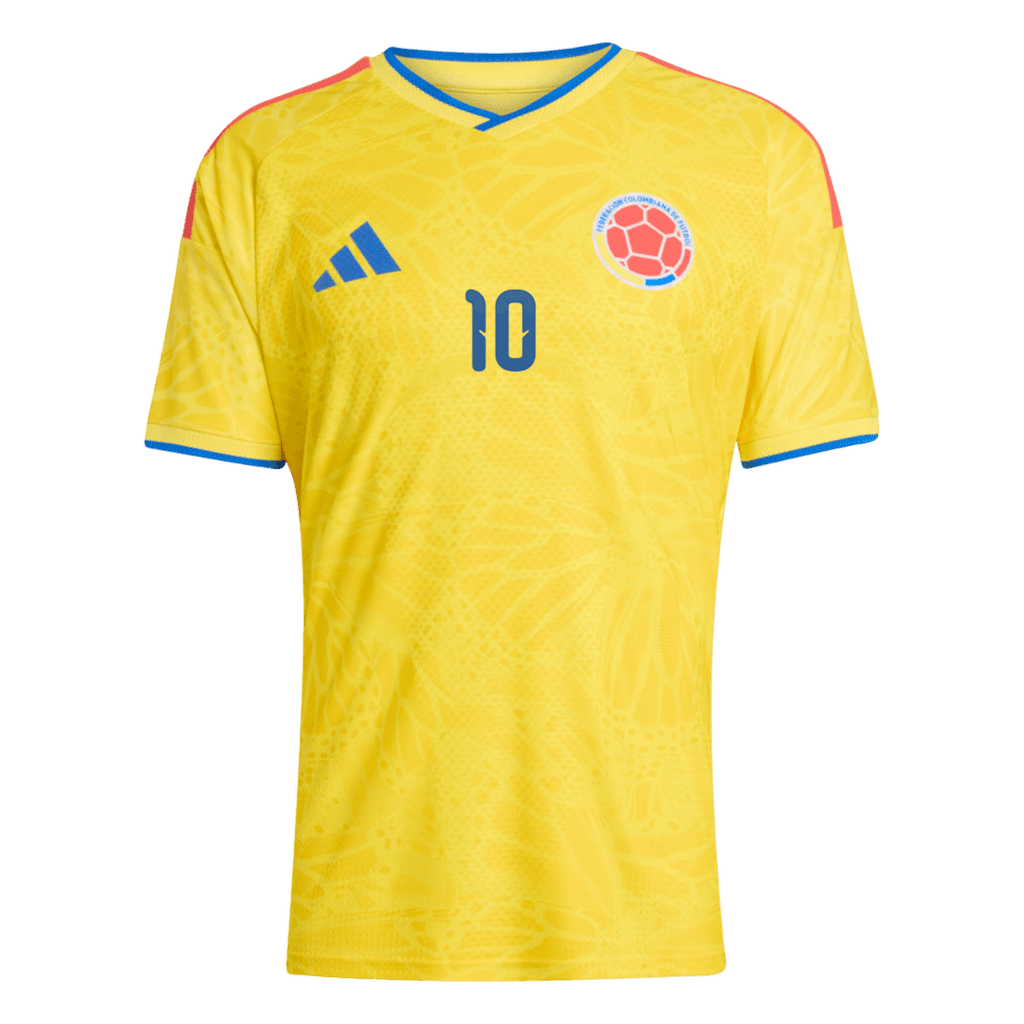 JAMES #10 Colombie Domicile Maillot Coupe du Monde 2026 Jaune Joueur