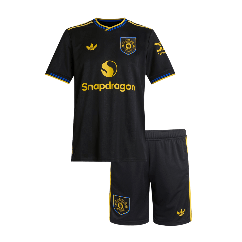 Vente Flash Manchester United Third Maillot Kit 2025/26 Enfant Noir