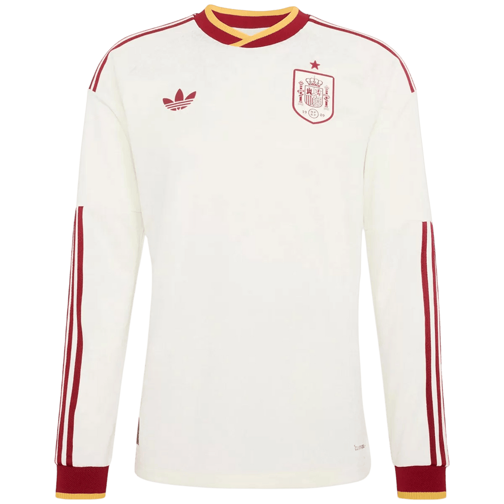 Espagne Extérieur Maillot Manches Longues - Coupe du Monde 2026 Blanc Grande Taille