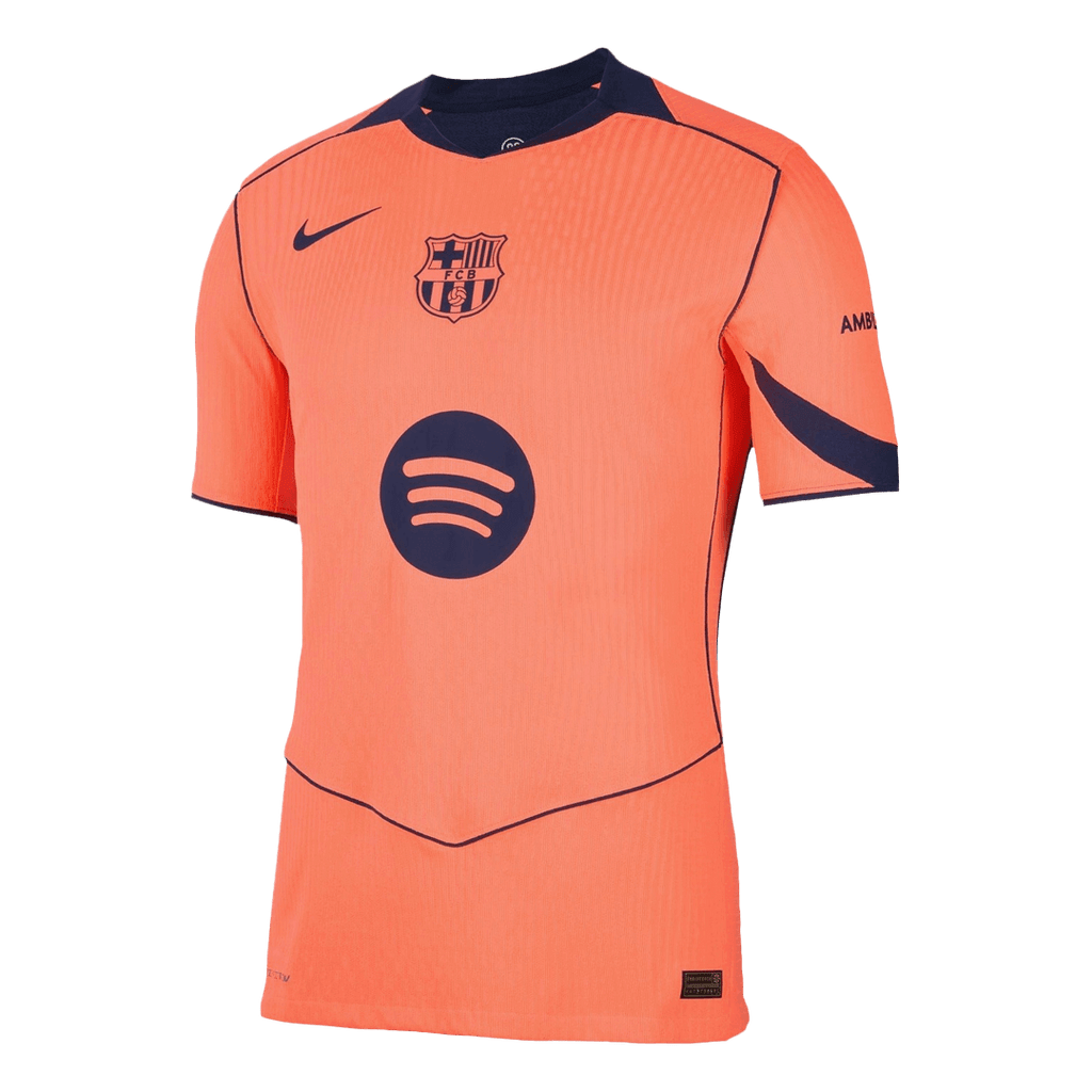 RAPHINHA #11 Barcelone Third Maillot 2025/26 Orange Authentique - UCL
