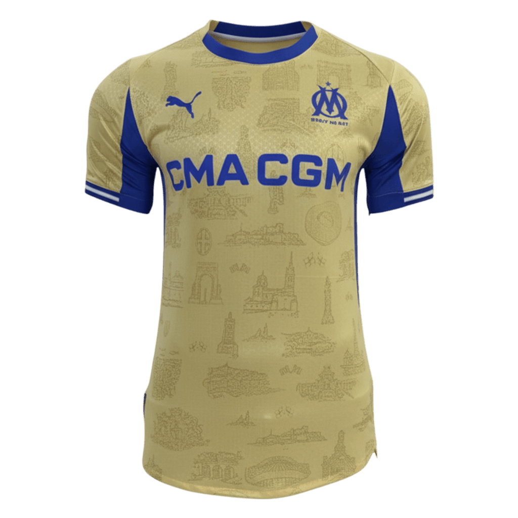 Olympique de Marseille Fourth Maillot 2025/26 Jaune Joueur Grande Taille