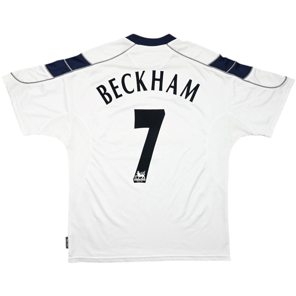 Retro BECKHAM #7 Manchester United Extérieur Maillot 2000/01 Blanc