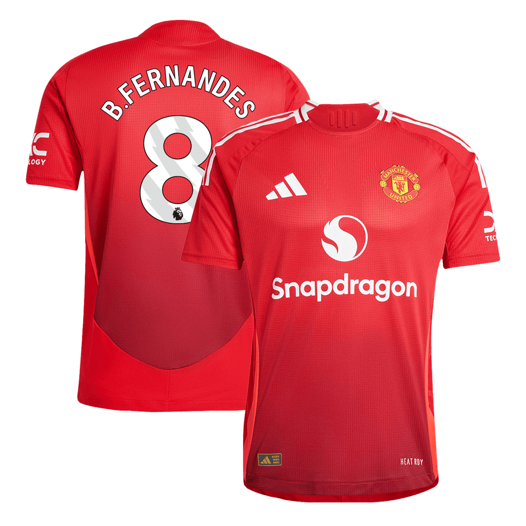 B.FERNANDES #8 Manchester United Domicile Maillot 2024/25 Authentique