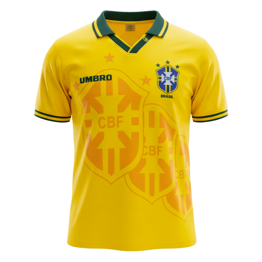Retro Brésil Domicile Maillot 1994 Jaune