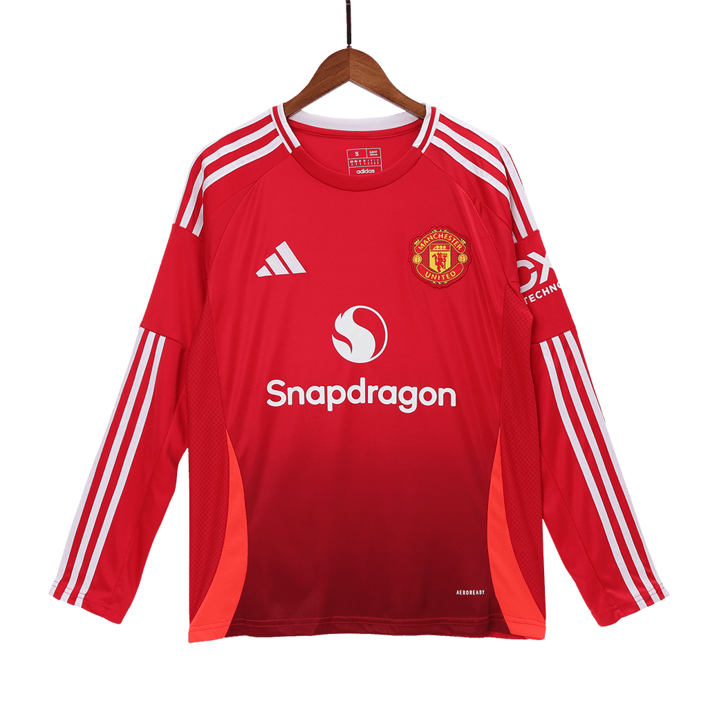 Manchester United Domicile Maillot Manches Longues 2024/25 Grande Taille