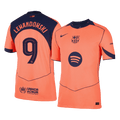 LEWANDOWSKI #9 Barcelone Third Maillot 2025/26 Orange Authentique - UCL