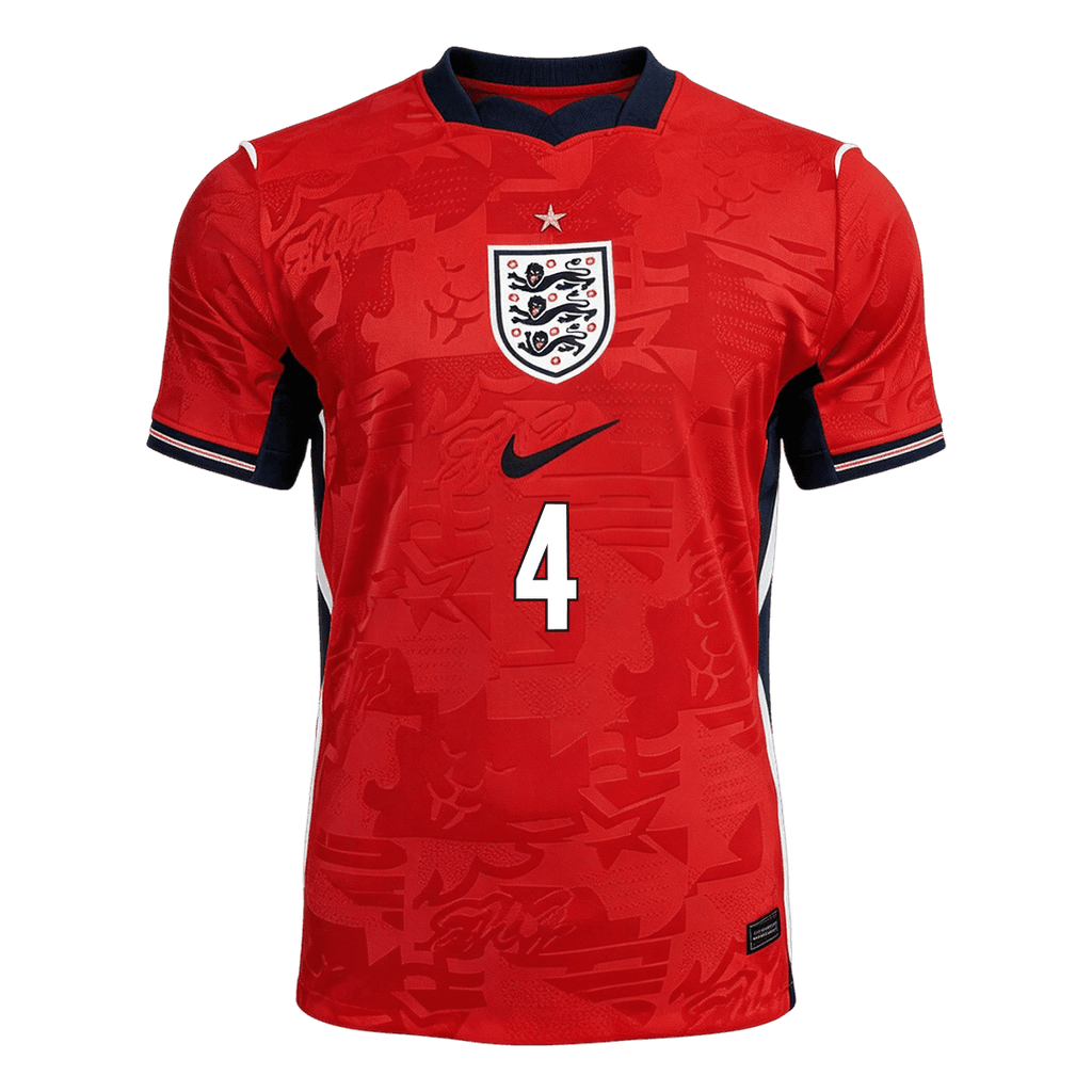 RICE #4 Angleterre Extérieur Maillot - Coupe du Monde 2026 Rouge Joueur