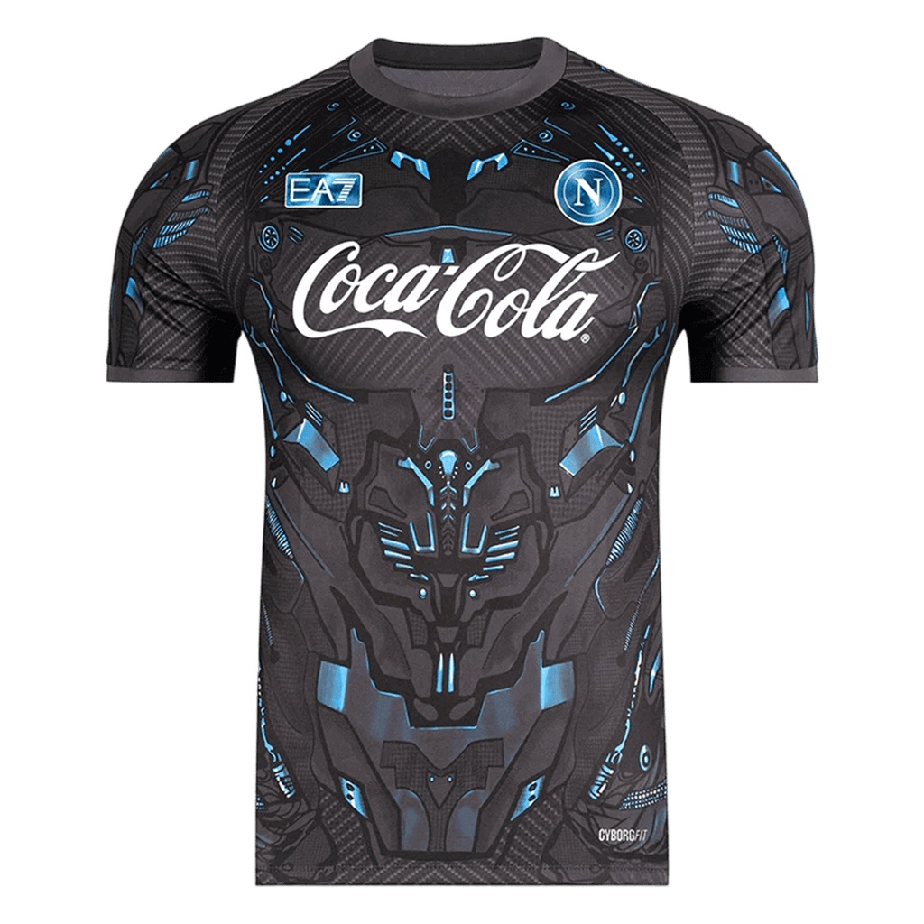 Naples Pre-Match Maillot 2025/26 Noir Grande Taille