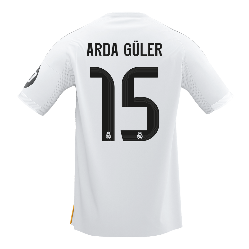 ARDA GÜLER #15 Real Madrid Domicile Maillot 2025/26 Blanc