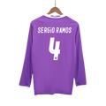 SERGIO RAMOS #4 Retro Real Madrid Extérieur Maillot Manches Longues 2016/17