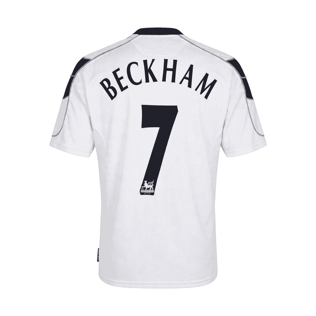 Retro BECKHAM #7 Manchester United Extérieur Maillot 2000/01 Blanc