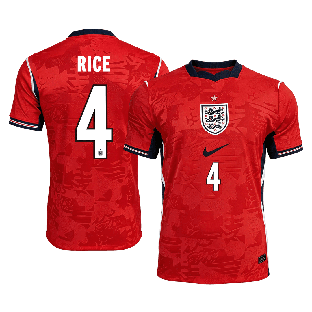 RICE #4 Angleterre Extérieur Maillot - Coupe du Monde 2026 Rouge Joueur
