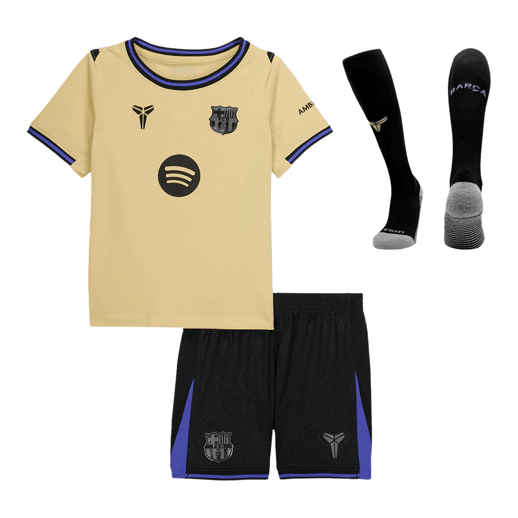 Vente Flash Barcelone Extérieur Maillot Kit 2025/26 Enfant Jaune&Noir