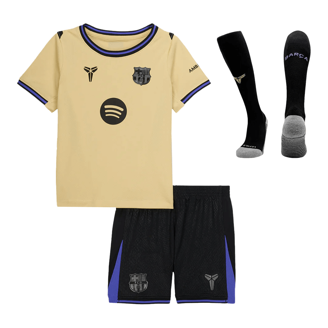 Vente Flash Barcelone Extérieur Maillot Kit 2025/26 Enfant Jaune&Noir