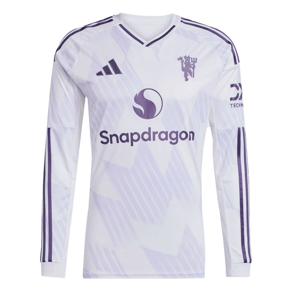 Manchester United Extérieur Maillot Manches Longues 2025/26 Grande Taille