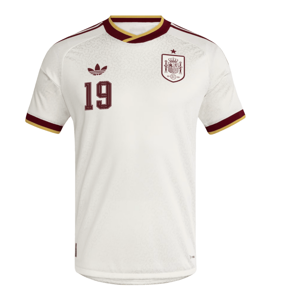 LAMINE YAMAL #19 Espagne Extérieur Maillot - Coupe du Monde 2026 Blanc Joueur