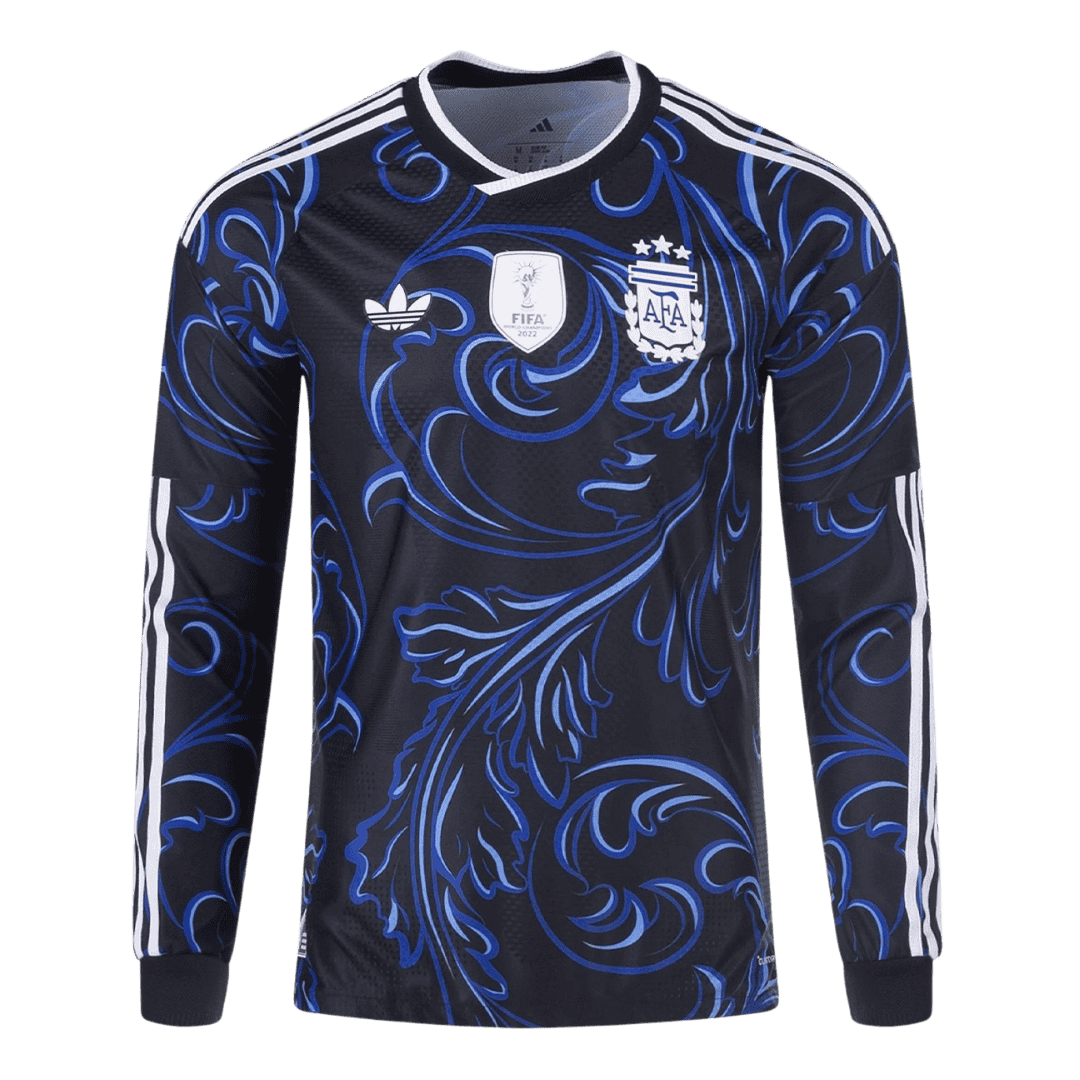 Argentine Extérieur Maillot Manches Longues 2026 Bleu marine Grande Taille