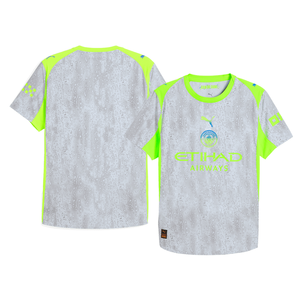 Manchester City Third Maillot 2025/26 Gris Authentique Grande Taille