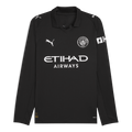 Manchester City Extérieur Maillot Manches Longues 2025/26 Noir Grande Taille