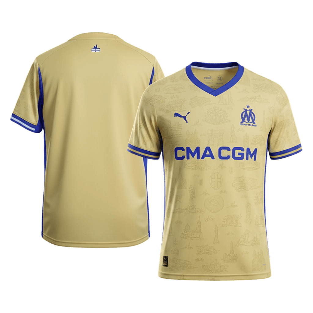 Olympique de Marseille Fourth Maillot 2025/26 Jaune Grande Taille