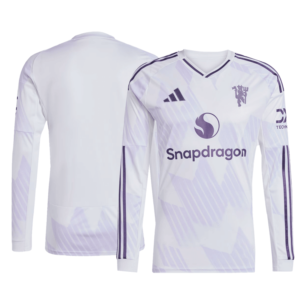 Manchester United Extérieur Maillot Manches Longues 2025/26 Grande Taille