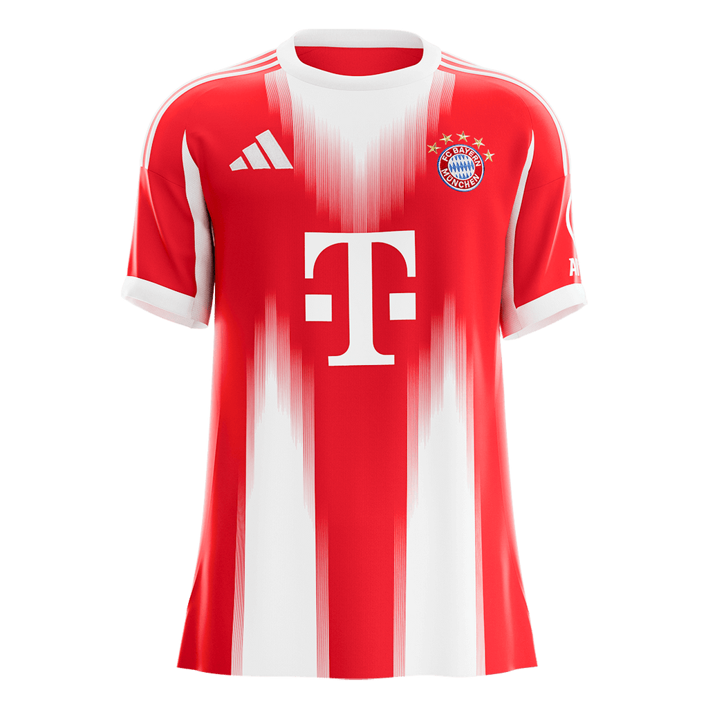 Munich Domicile Maillot 2025/26 Rouge - Super Grande Taille