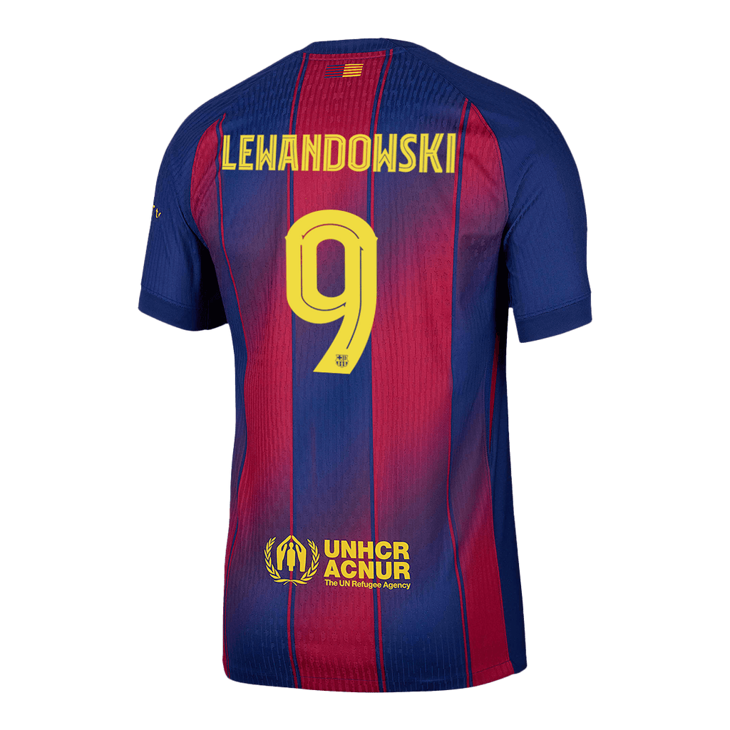LEWANDOWSKI #9 Barcelone Domicile Maillot 2025/26 Authentique - UCL