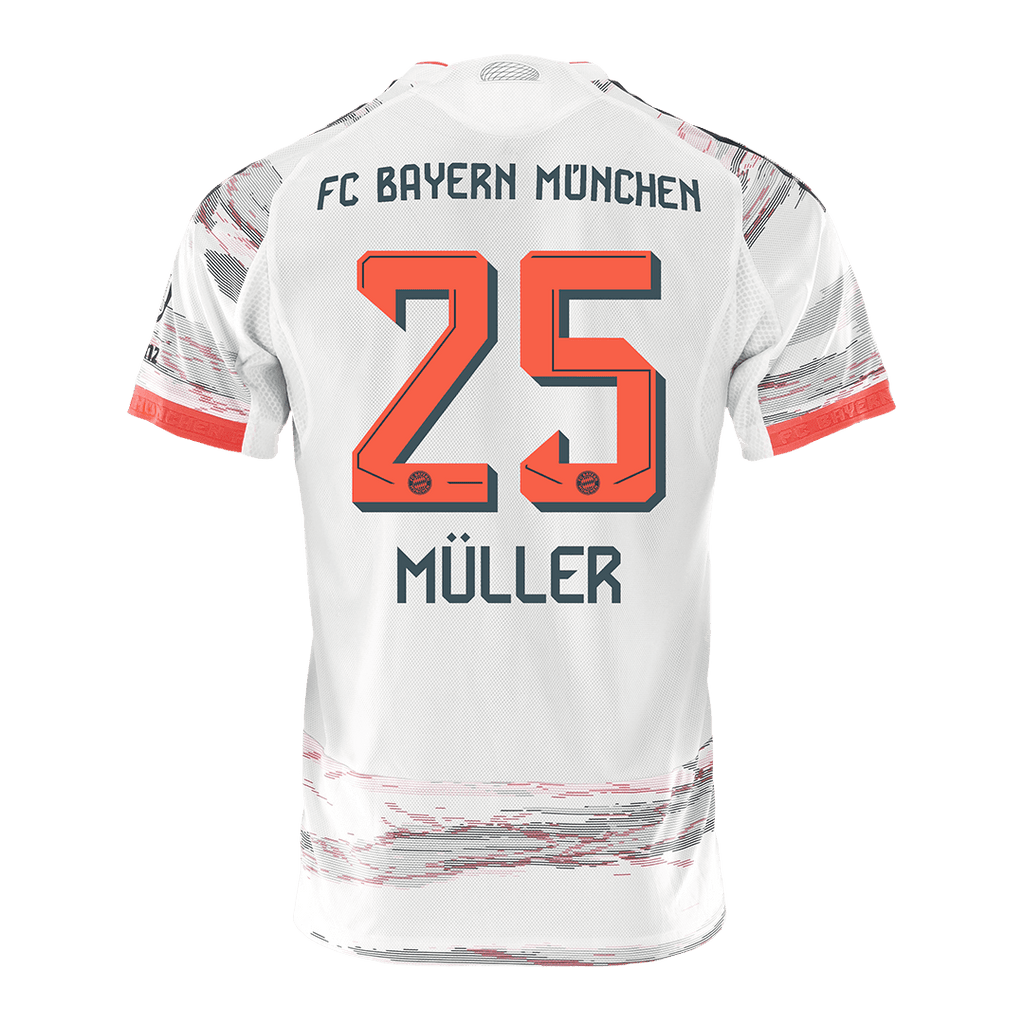 MÜLLER #25 Munich Extérieur Maillot 2025/26 Blanc Joueur