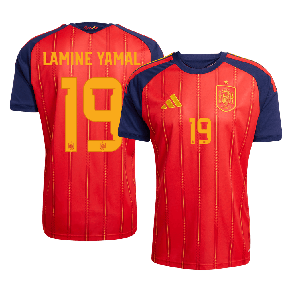LAMINE YAMAL #19 Espagne Domicile Maillot - Coupe du Monde 2026 Rouge - Super