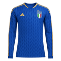 Italie Domicile Maillot Manches Longues - Coupe du Monde 2026 Bleu Grande Taille