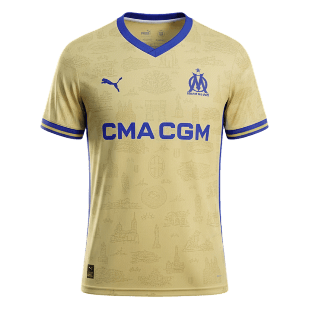 Olympique de Marseille Fourth Maillot 2025/26 Jaune Grande Taille